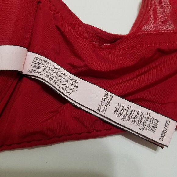 Victoria's Secret Perfect Shape Bra Red Size 34DD - Picture 7 of 7